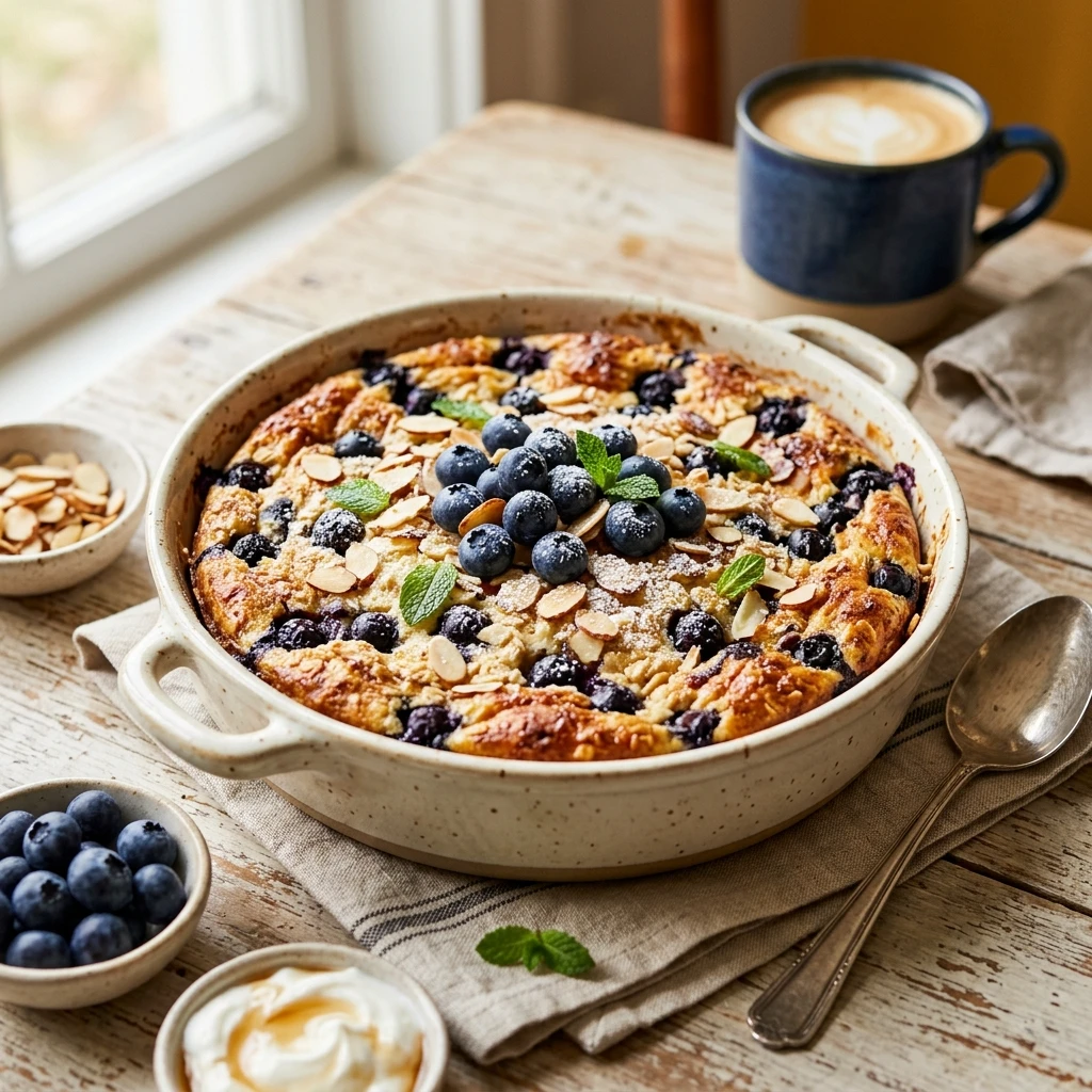 Blueberry Cottage Cheese Breakfast Bake