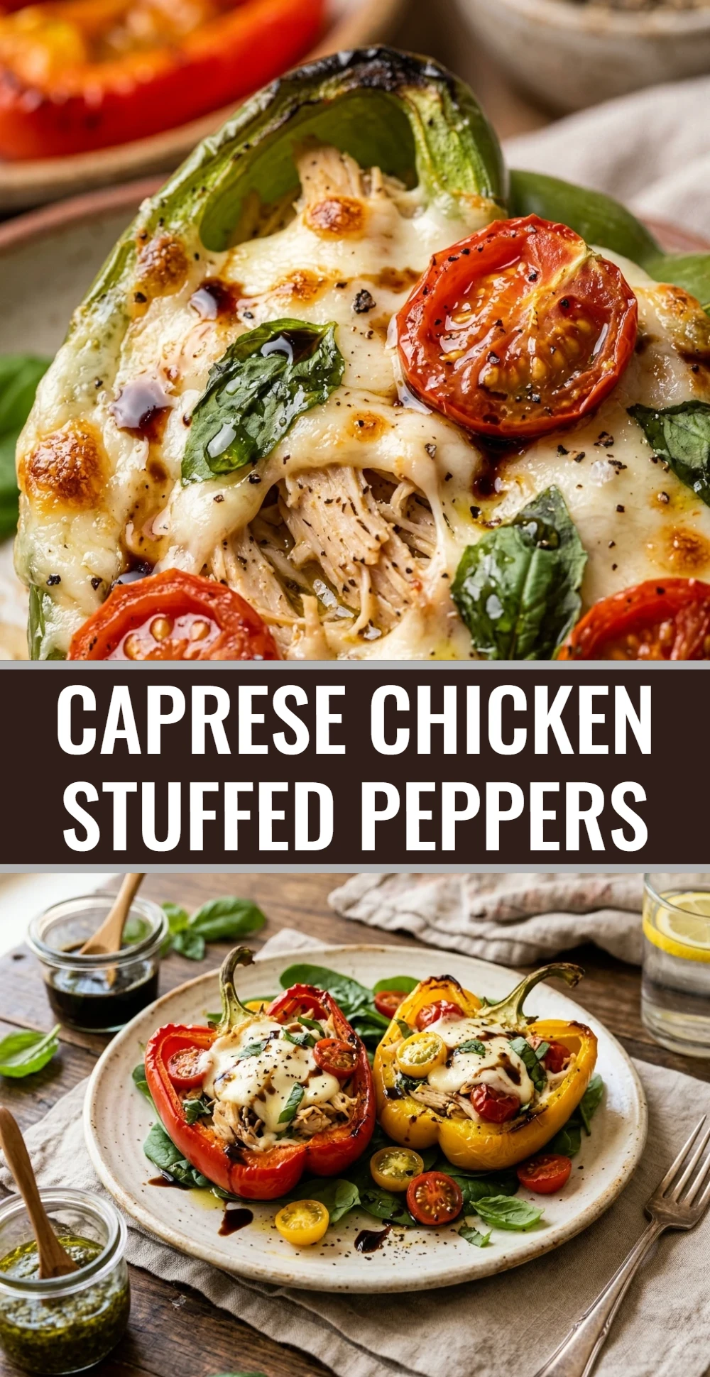 Caprese Chicken Stuffed Peppers