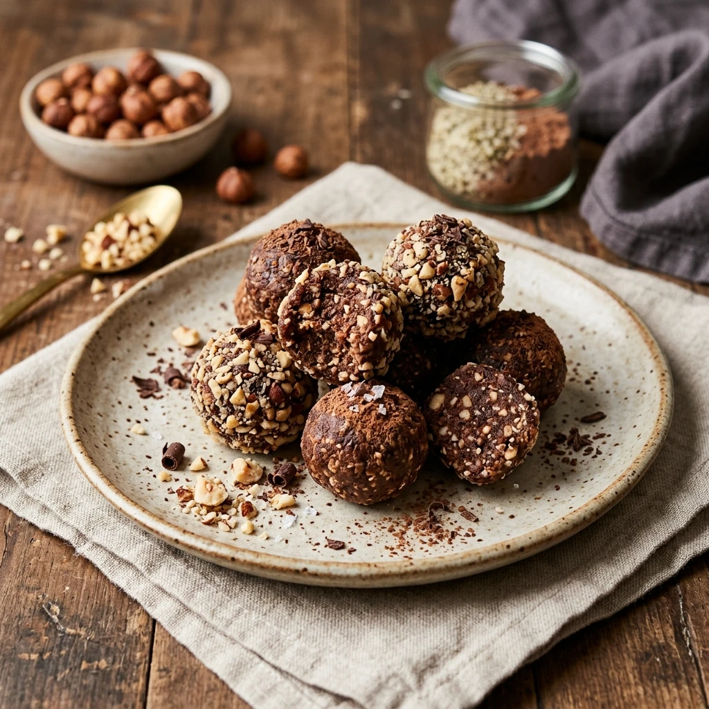 Chocolate Hazelnut Protein Energy Balls