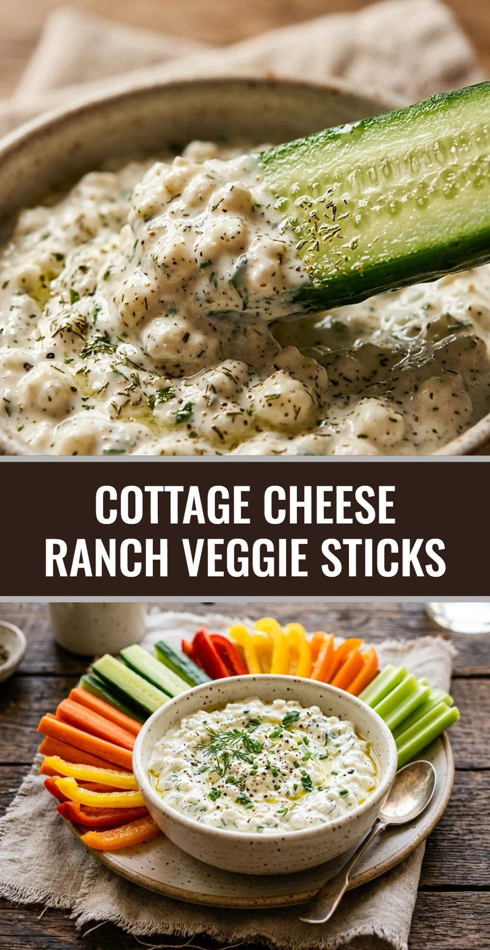 Cottage Cheese Ranch Veggie Sticks
