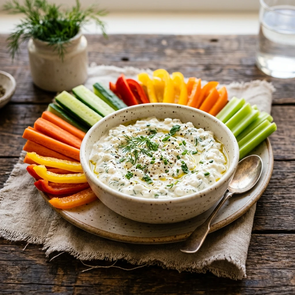 Cottage Cheese Ranch Veggie Sticks