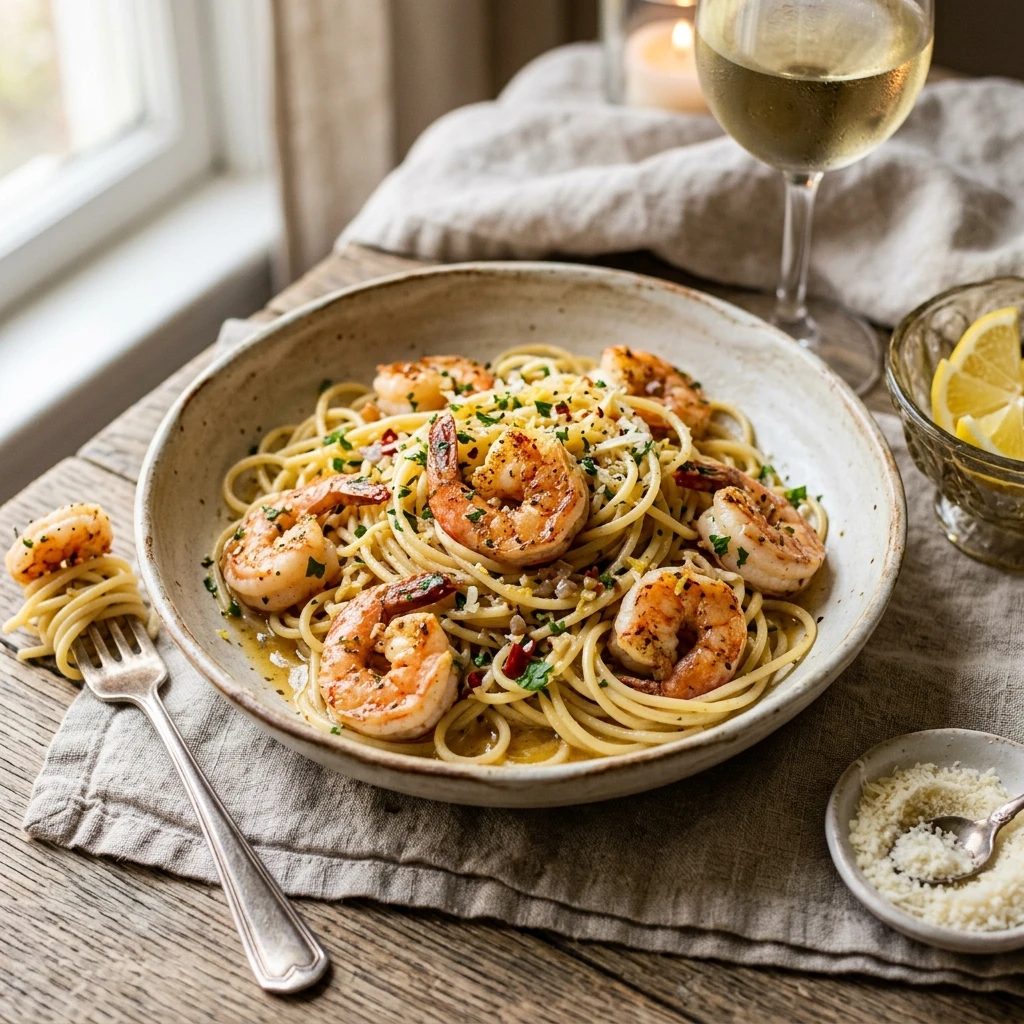 Garlic Butter Shrimp Scampi Pasta
