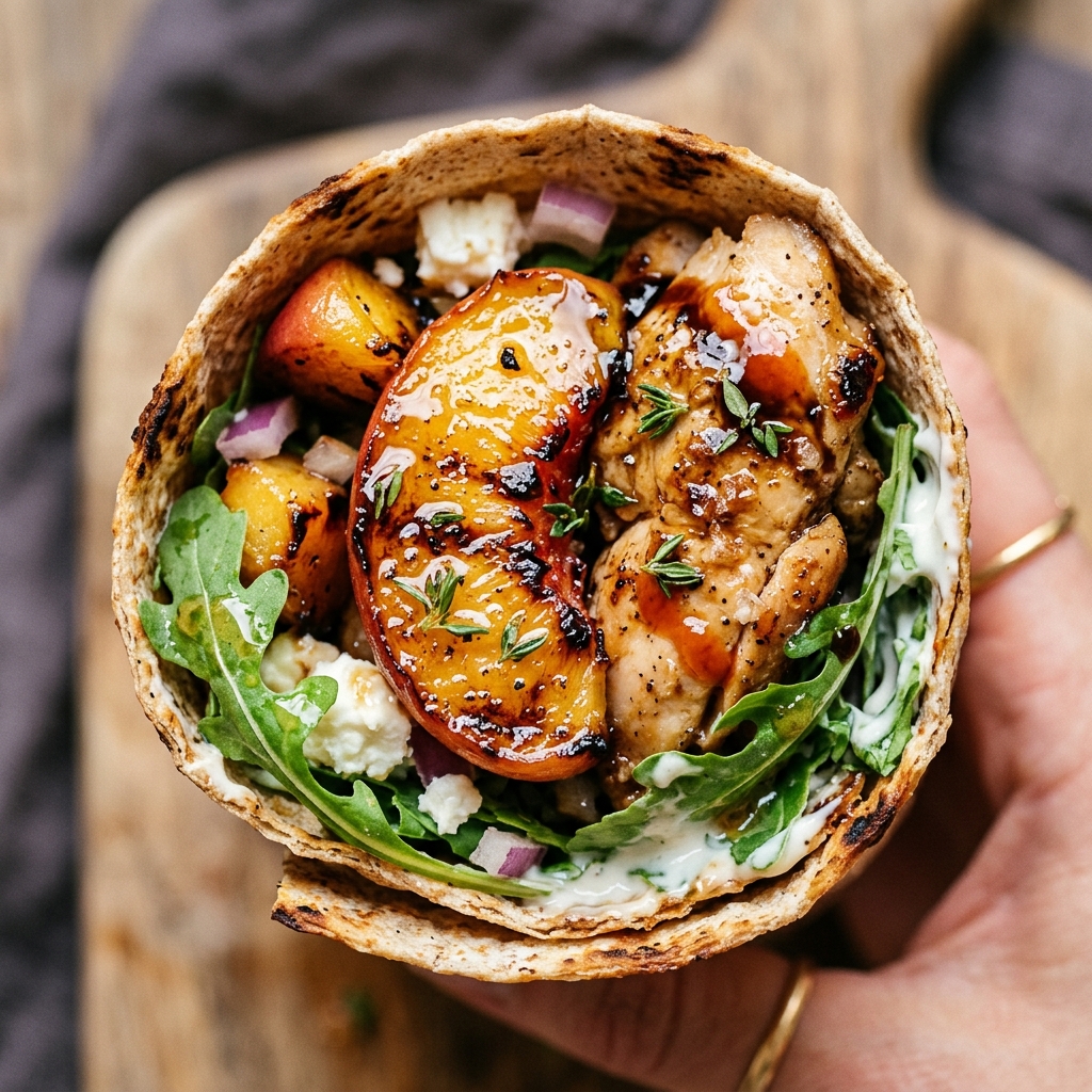 Grilled Peach Chicken Wrap High Protein