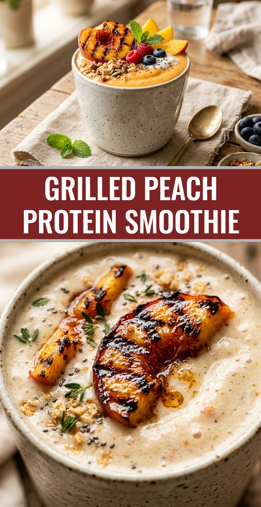 Grilled Peach Protein Smoothie
