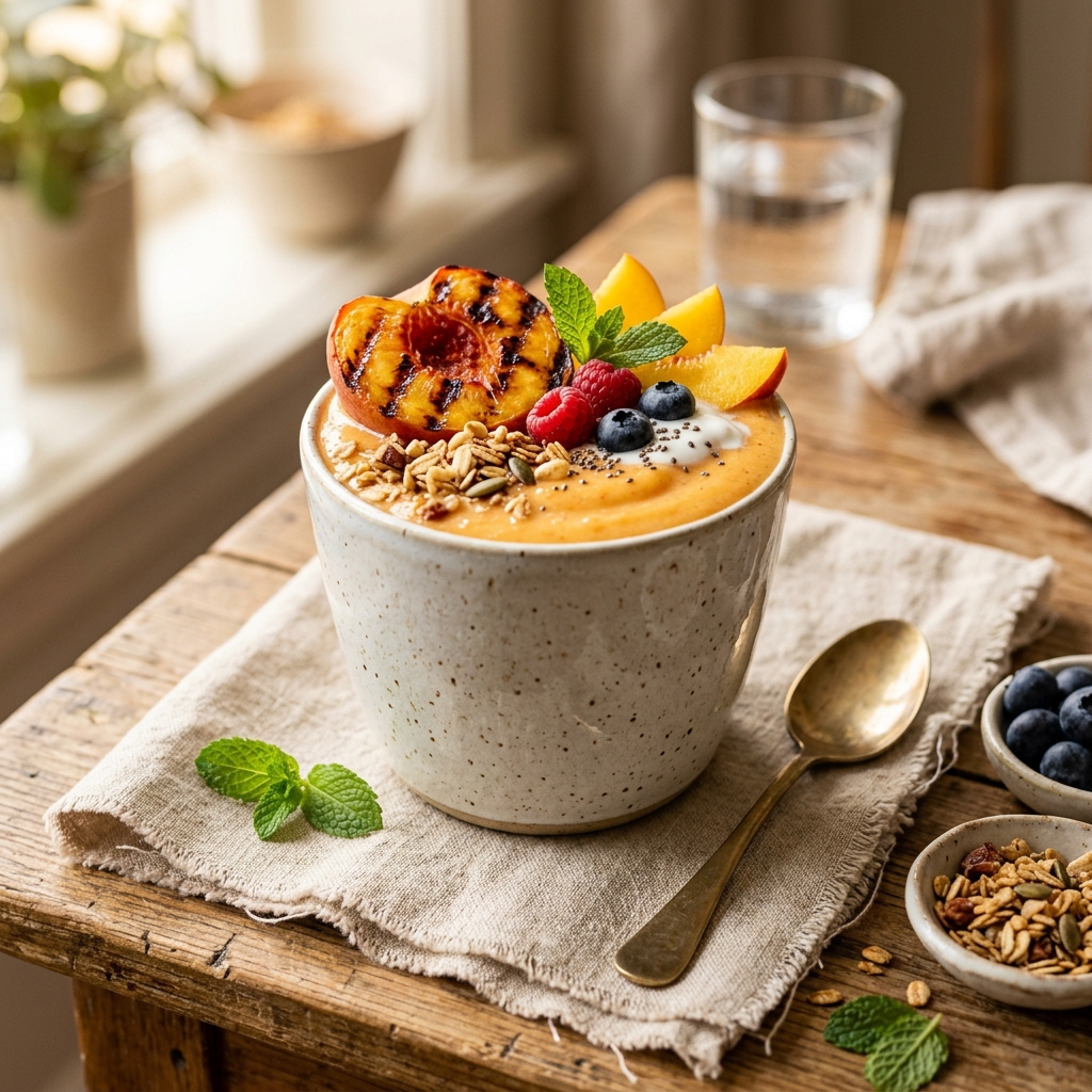 Grilled Peach Protein Smoothie