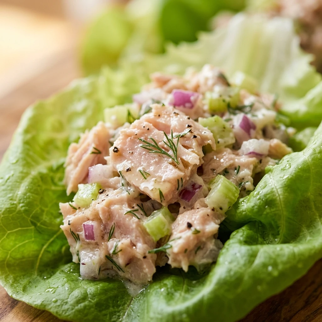 High Protein Tuna Salad Lettuce Wraps