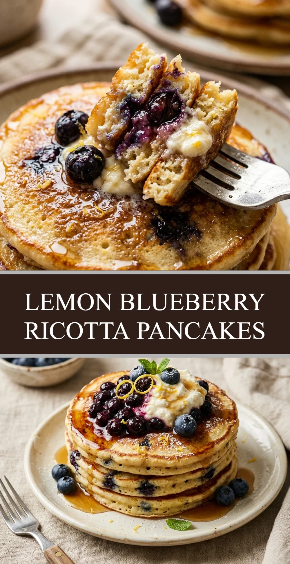 Lemon Blueberry Ricotta Pancakes