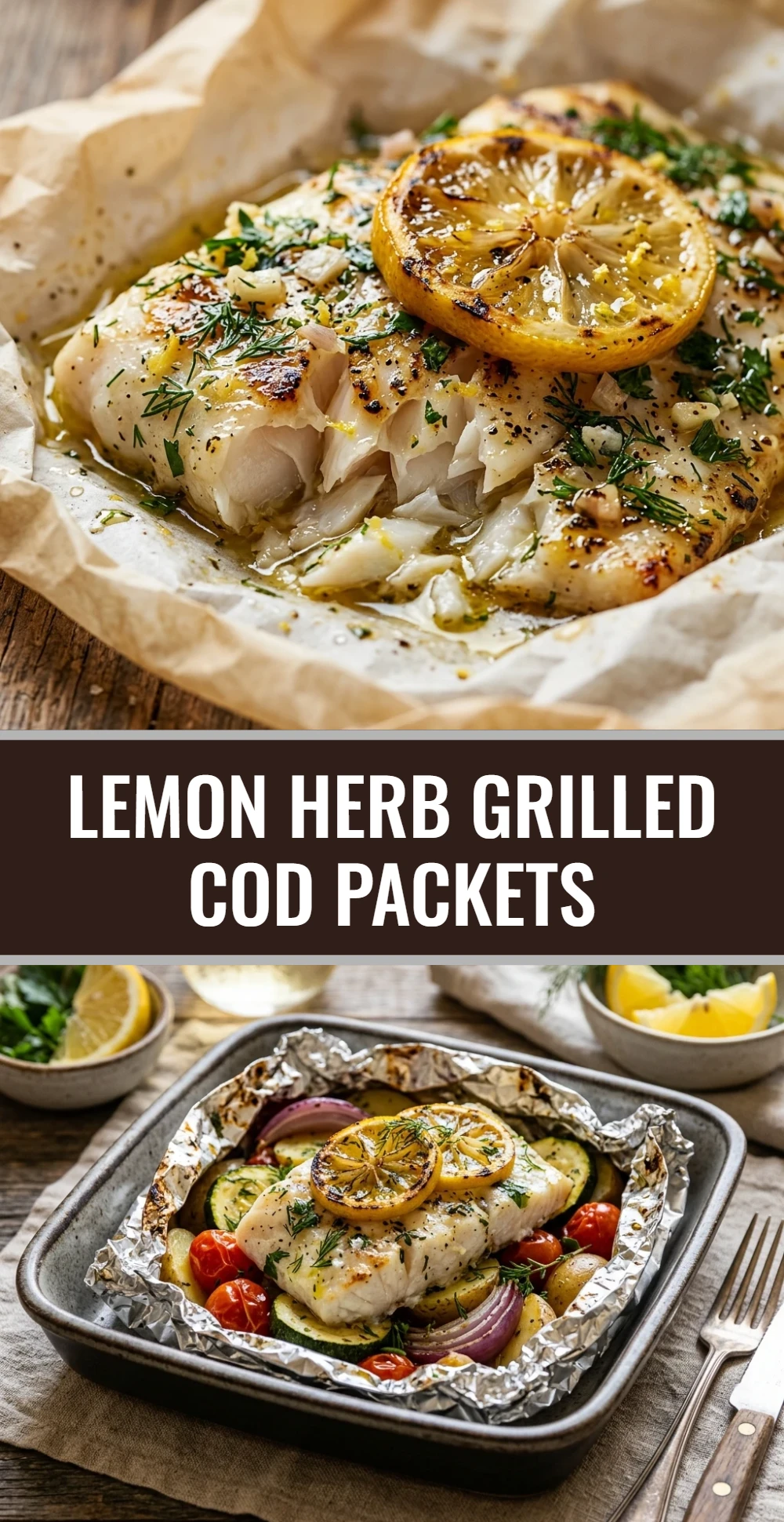 Lemon Herb Grilled Cod Packets