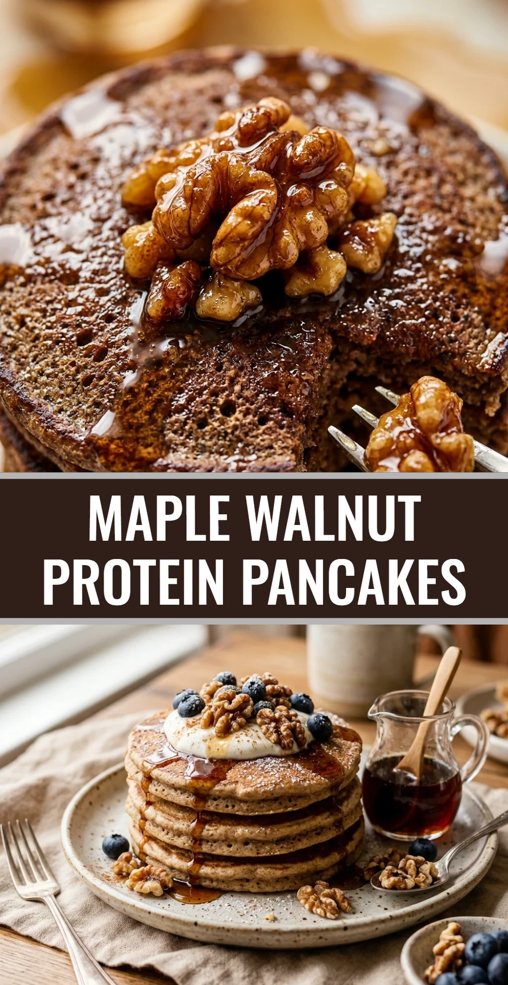 Maple Walnut Protein Pancakes