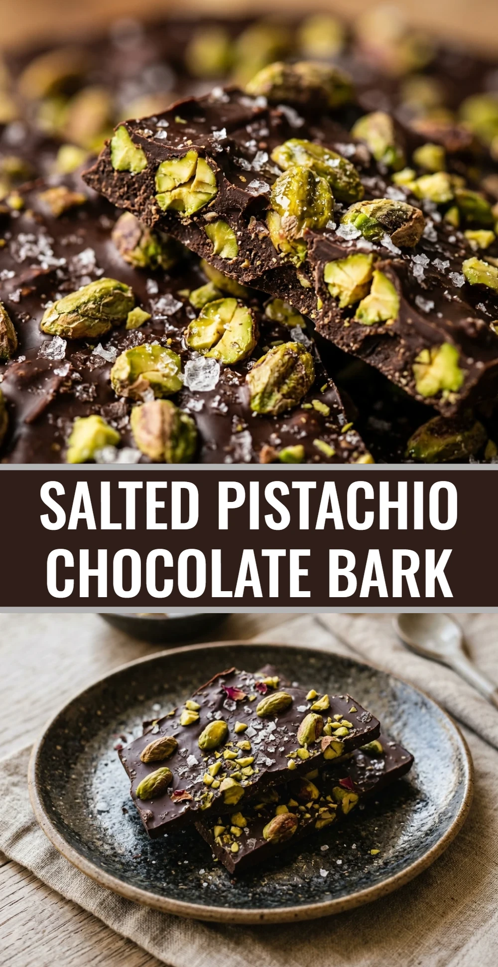 Salted Pistachio Chocolate Bark