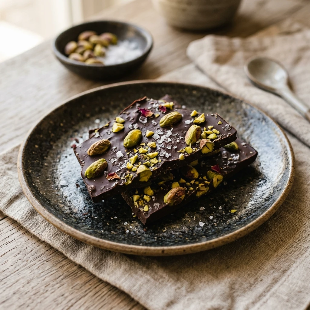 Salted Pistachio Chocolate Bark