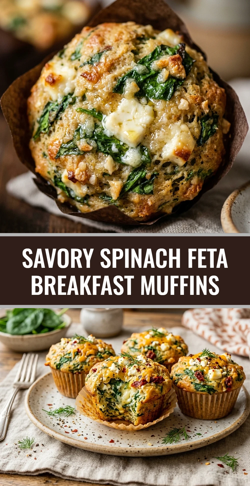 Savory Spinach Feta Breakfast Muffins