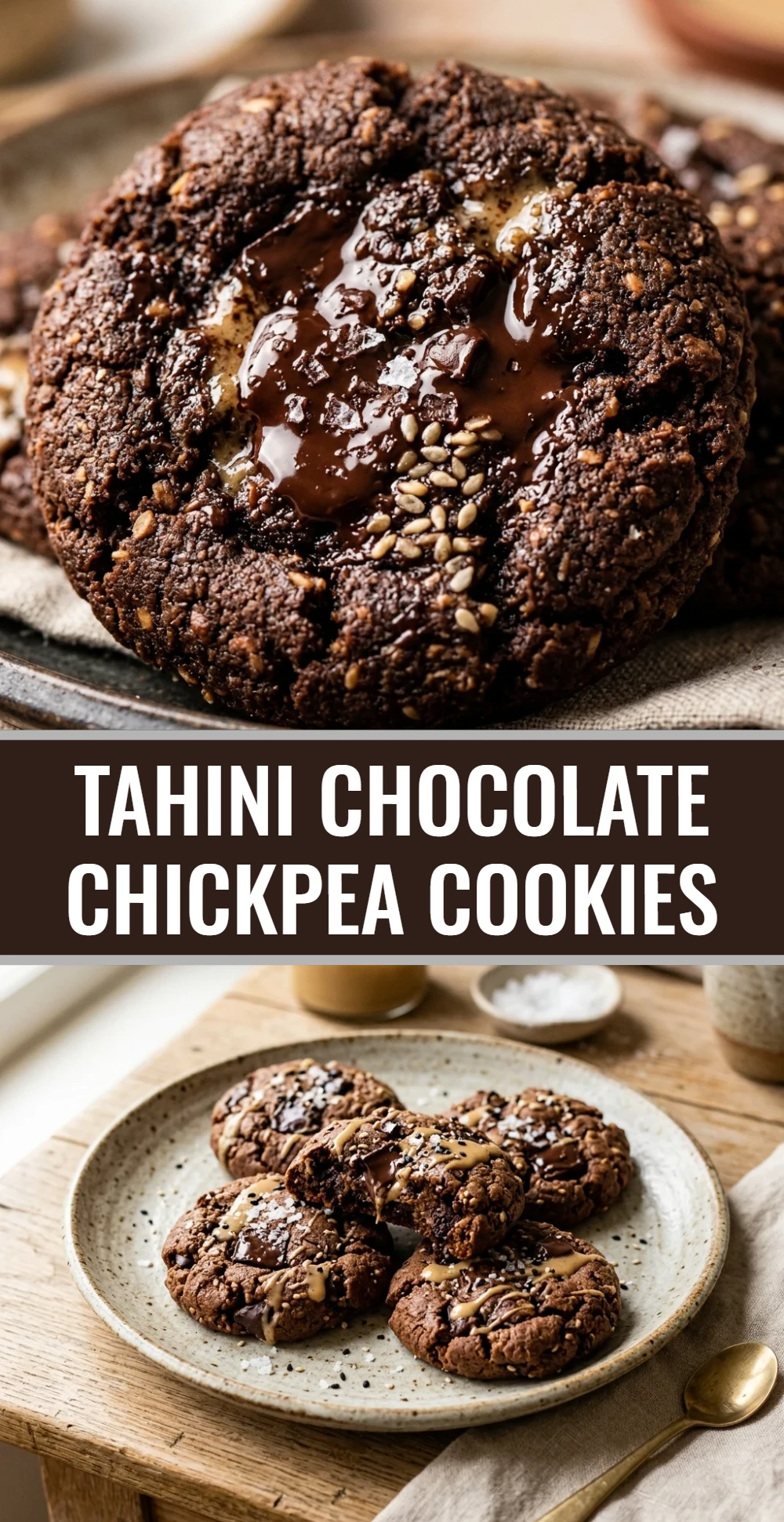 Tahini Chocolate Chickpea Cookies