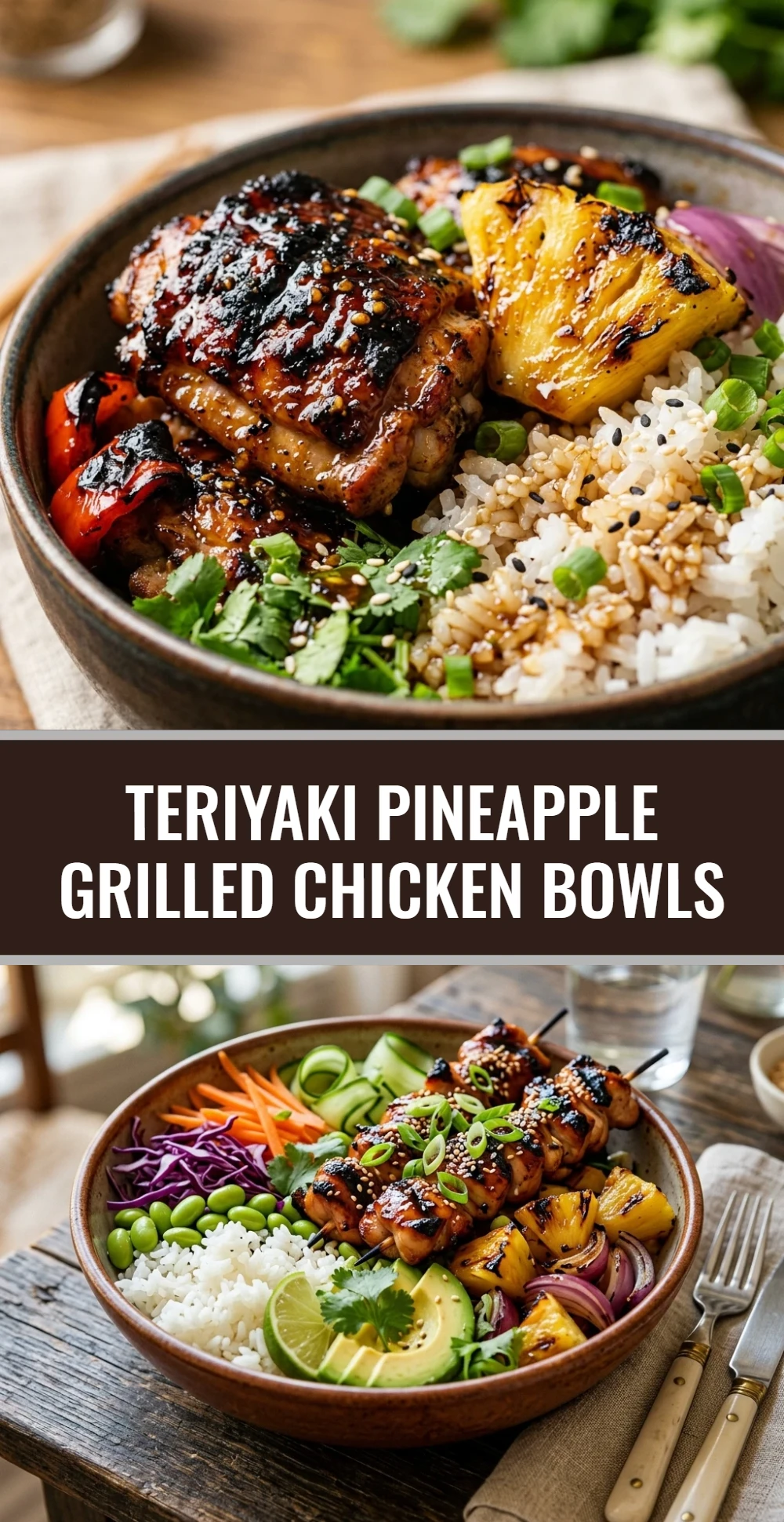 Teriyaki Pineapple Grilled Chicken Bowls
