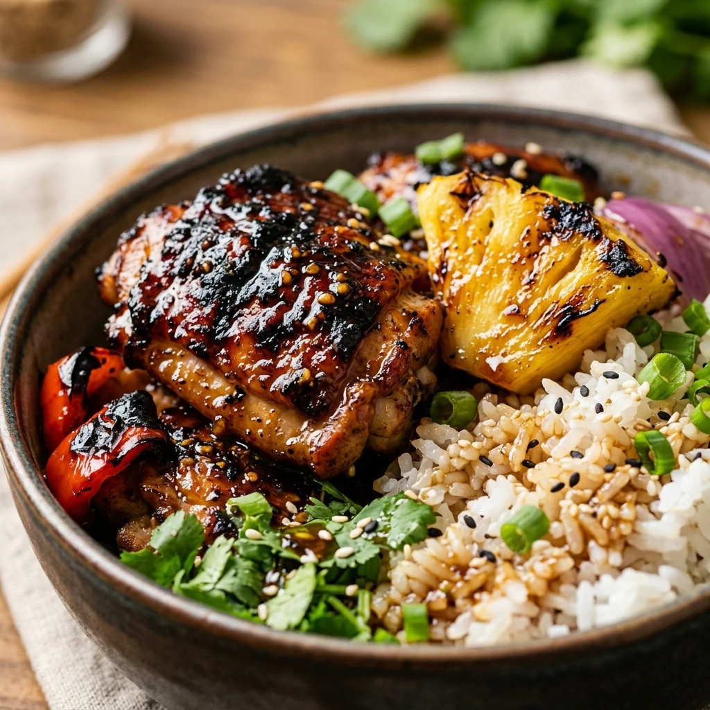 Teriyaki Pineapple Grilled Chicken Bowls