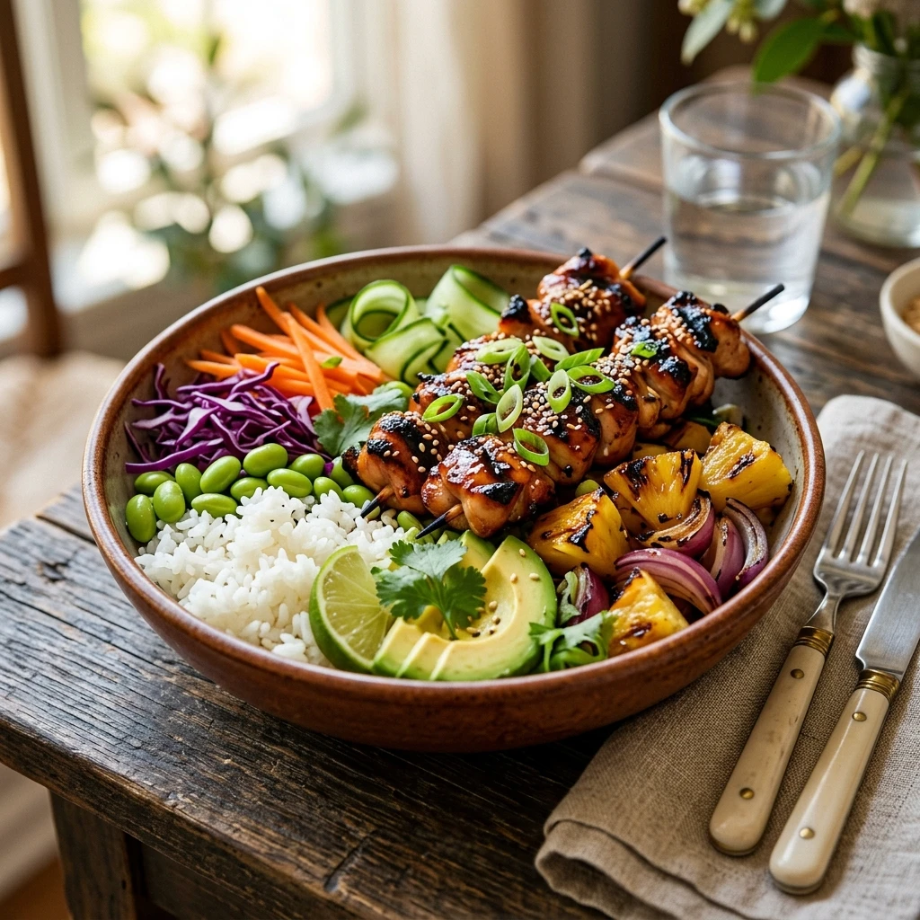 Teriyaki Pineapple Grilled Chicken Bowls