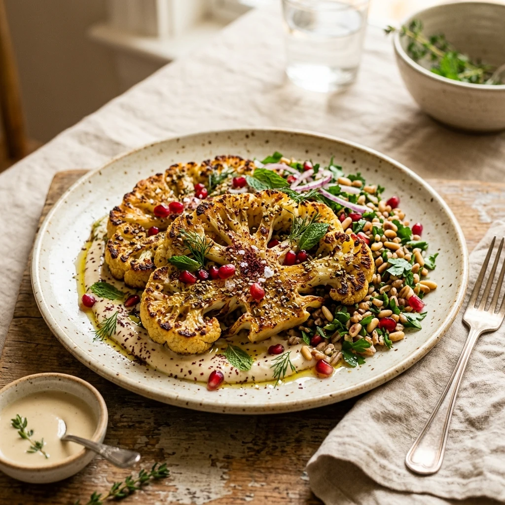 Zaatar Roasted Cauliflower Steaks