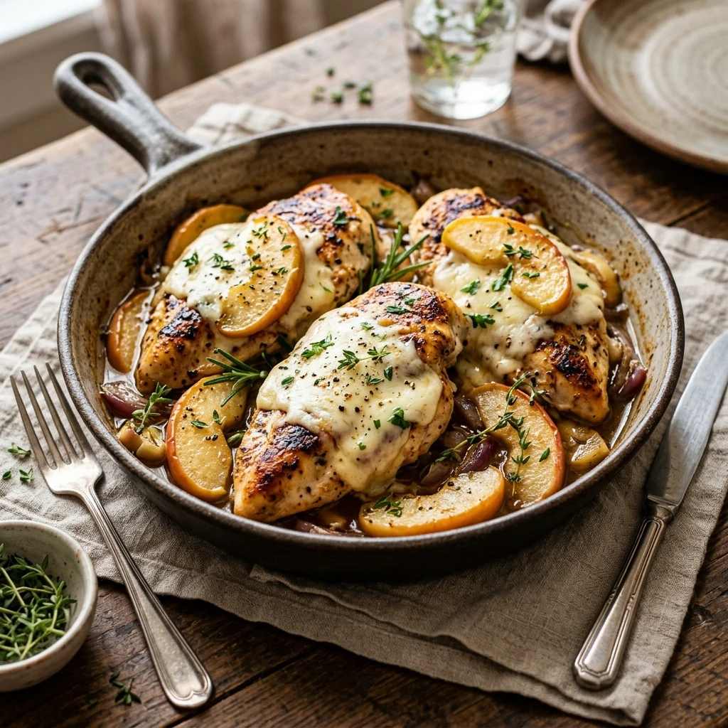 Apple Cheddar Chicken Skillet