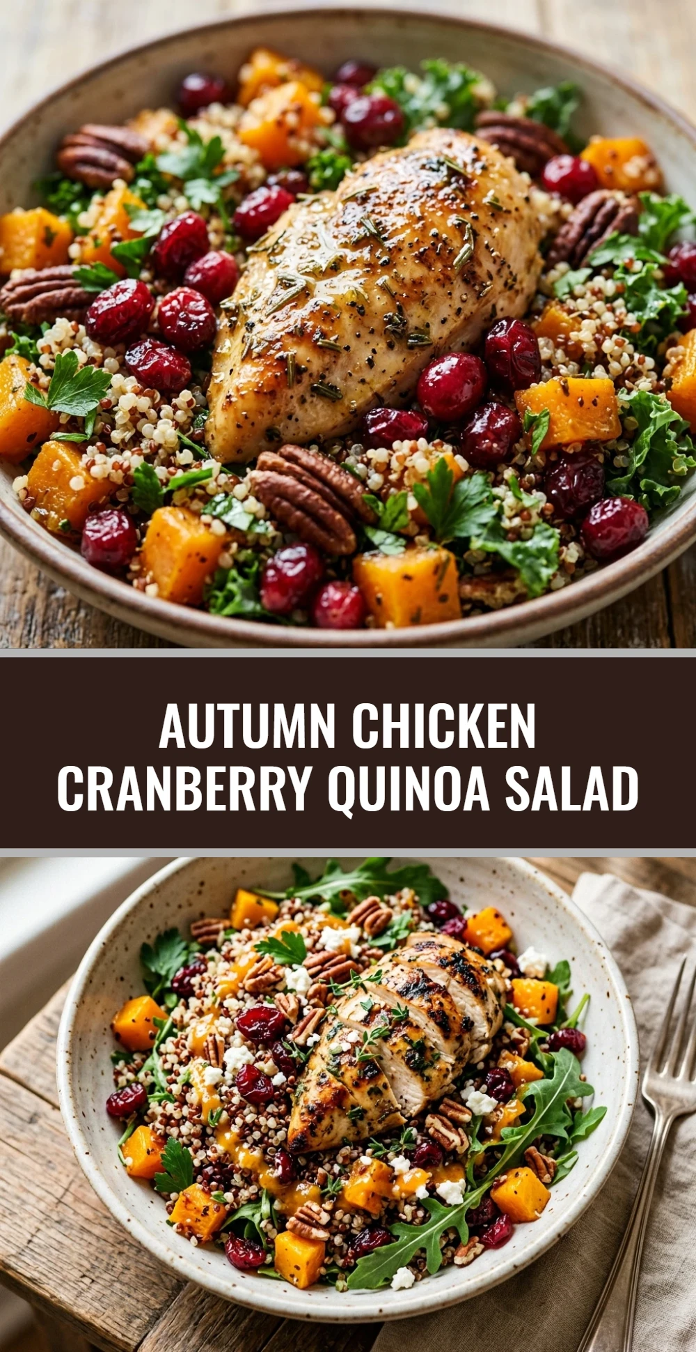 Autumn Chicken Cranberry Quinoa Salad