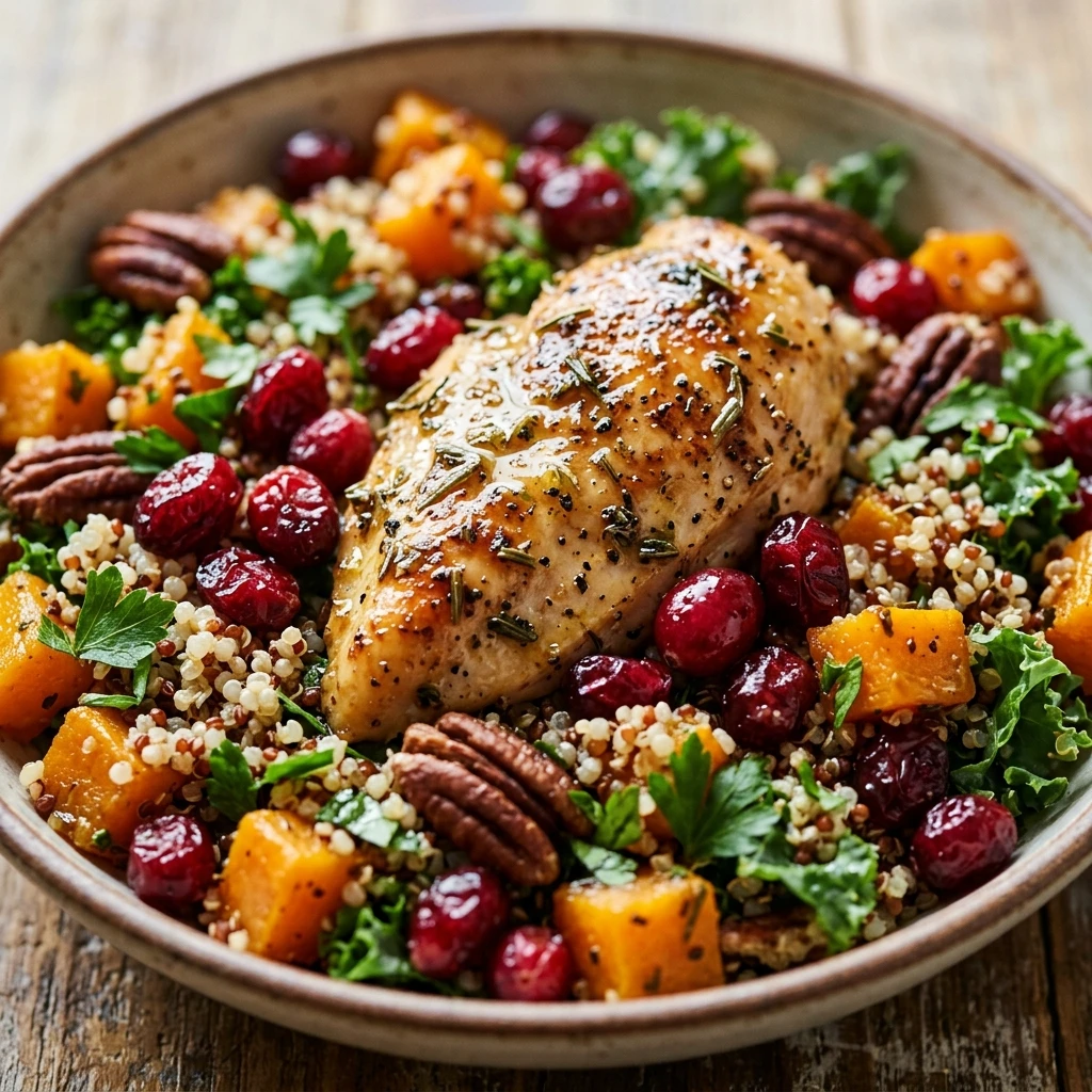 Autumn Chicken Cranberry Quinoa Salad