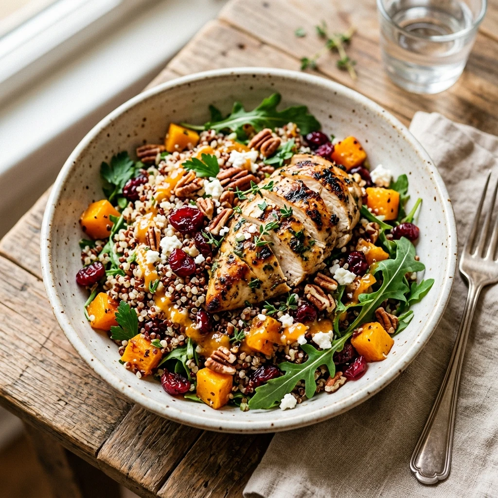 Autumn Chicken Cranberry Quinoa Salad