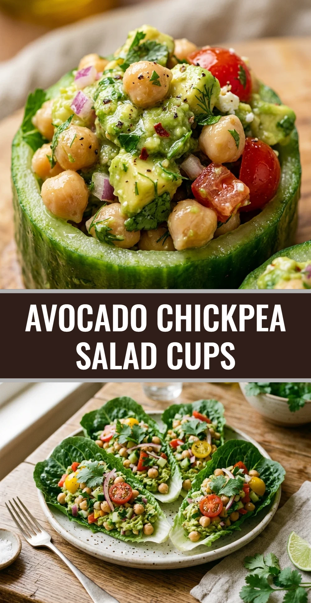 Avocado Chickpea Salad Cups