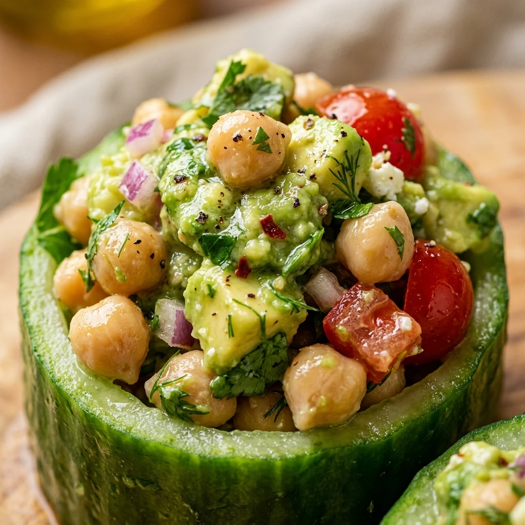 Avocado Chickpea Salad Cups
