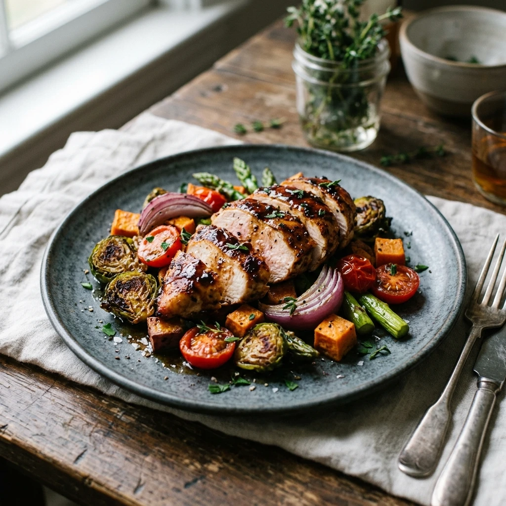 Balsamic Glazed Chicken And Veggies