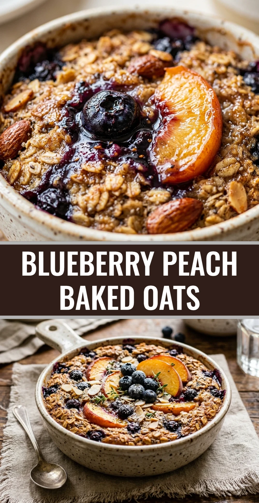Blueberry Peach Baked Oats