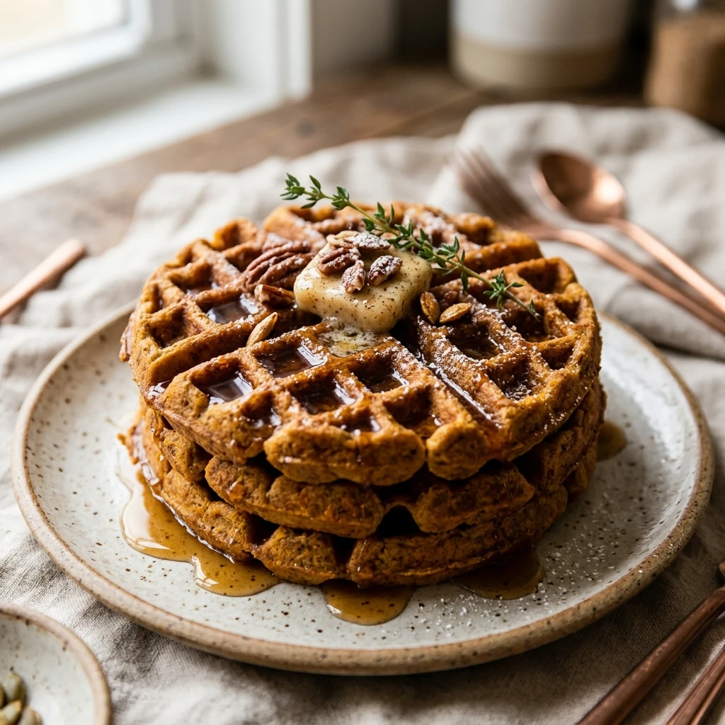 Brown Butter Pumpkin Waffles