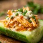 Buffalo Chicken Cucumber Boats