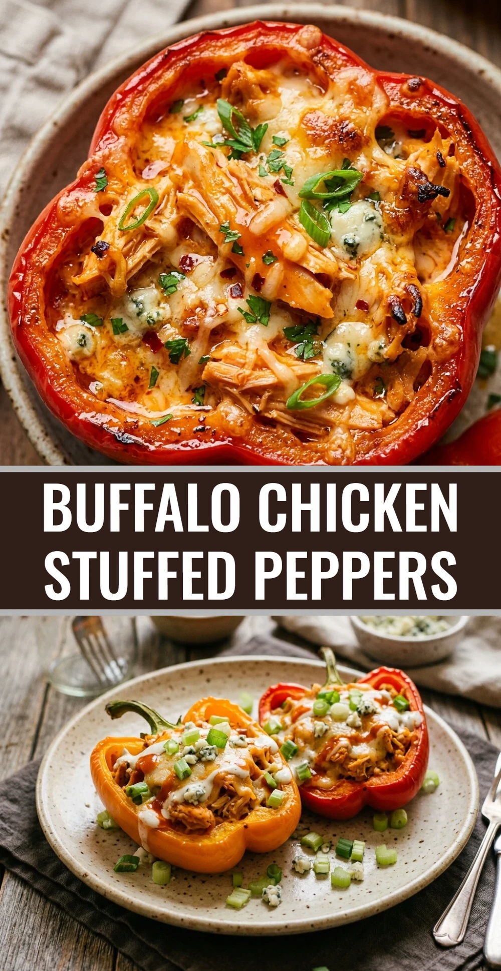 Buffalo Chicken Stuffed Peppers
