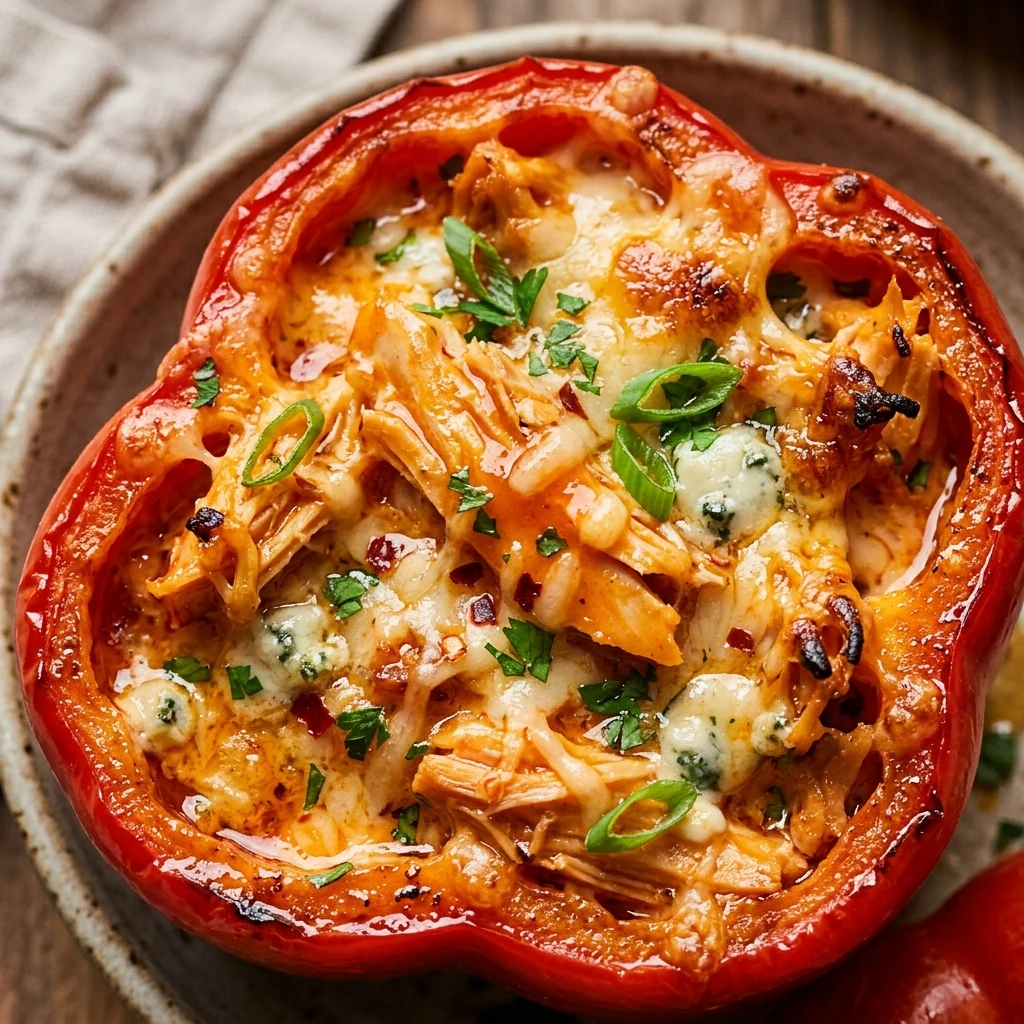 Buffalo Chicken Stuffed Peppers