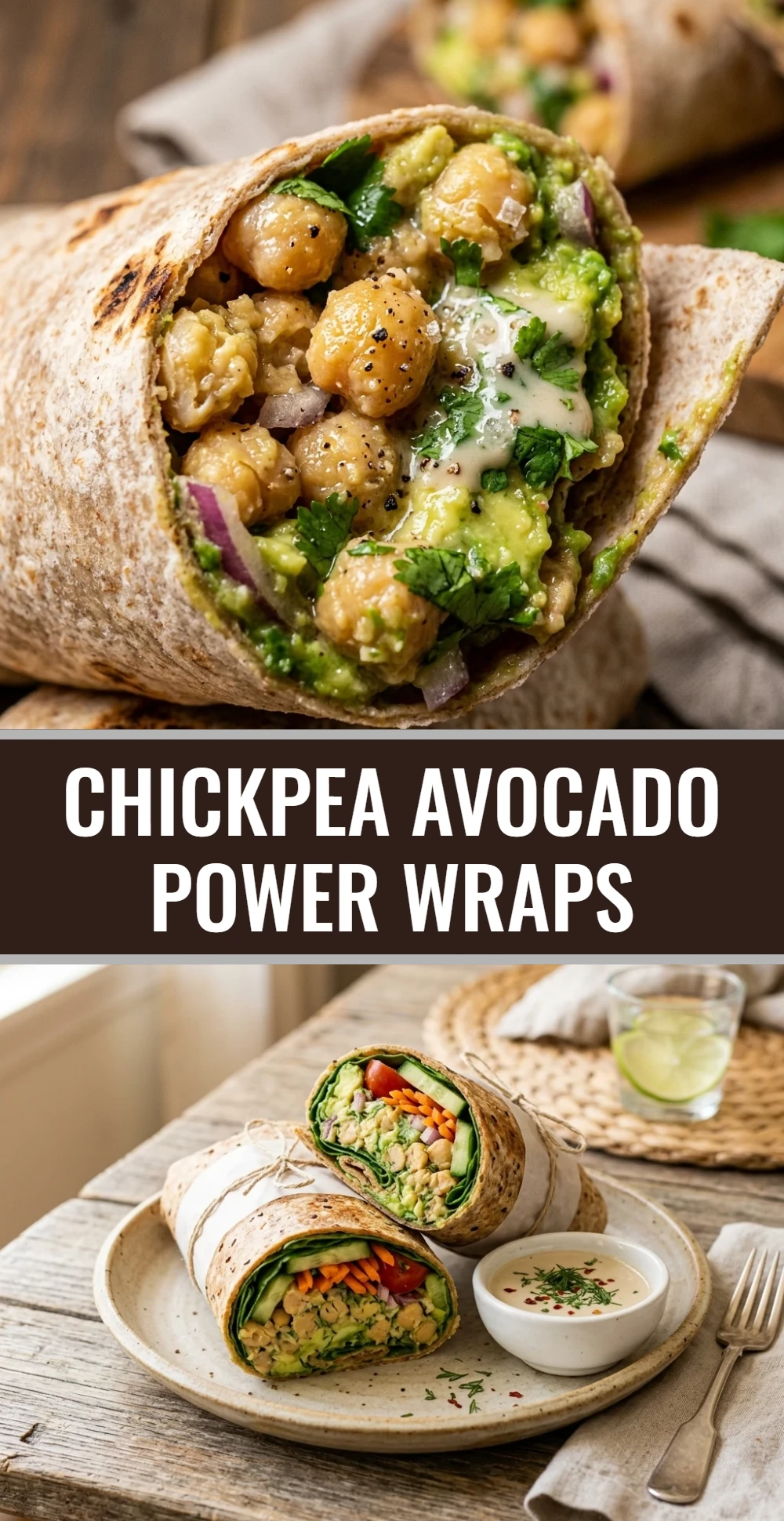 Chickpea Avocado Power Wraps