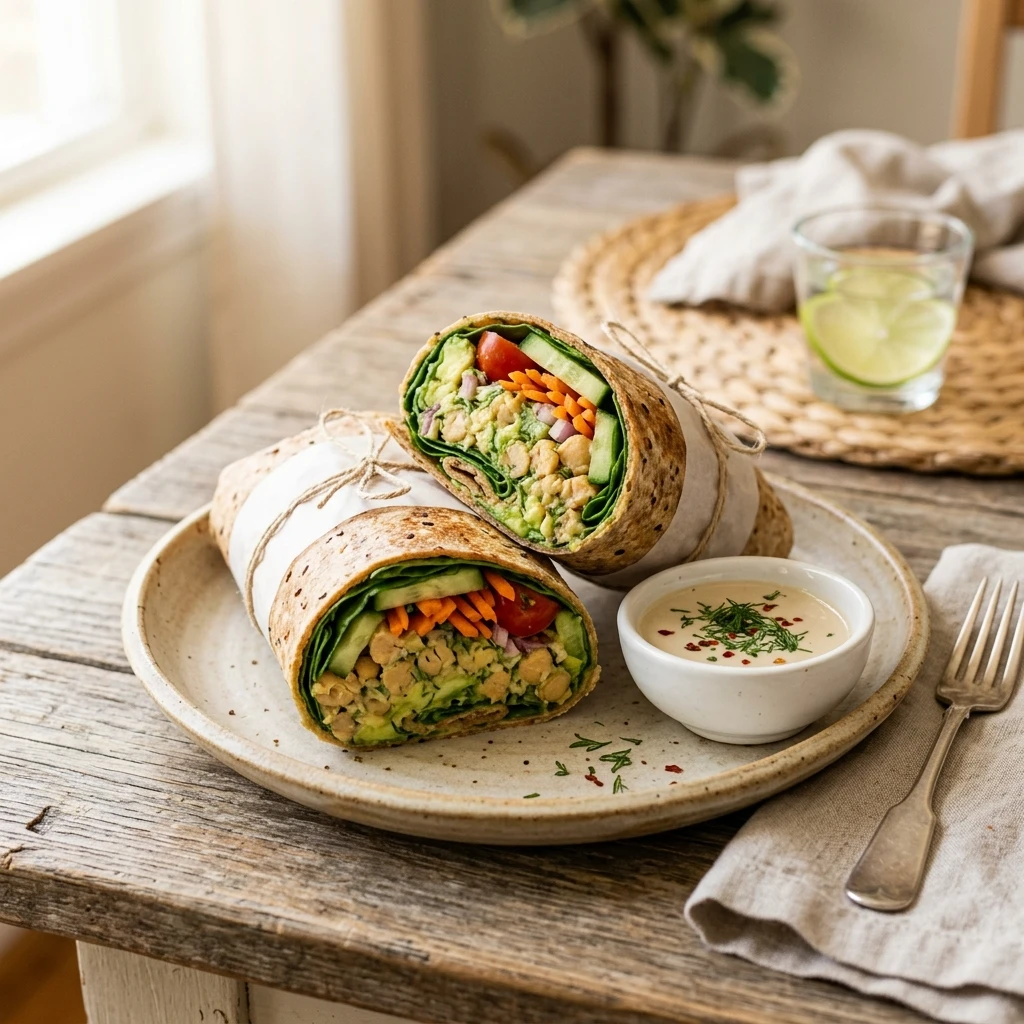 Chickpea Avocado Power Wraps