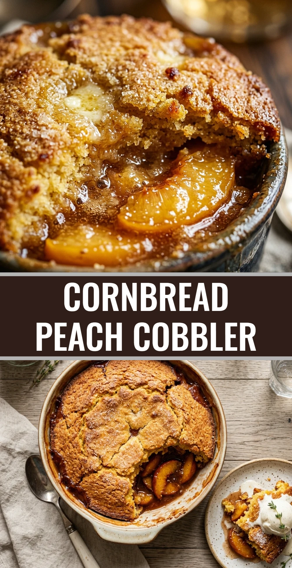Cornbread Peach Cobbler