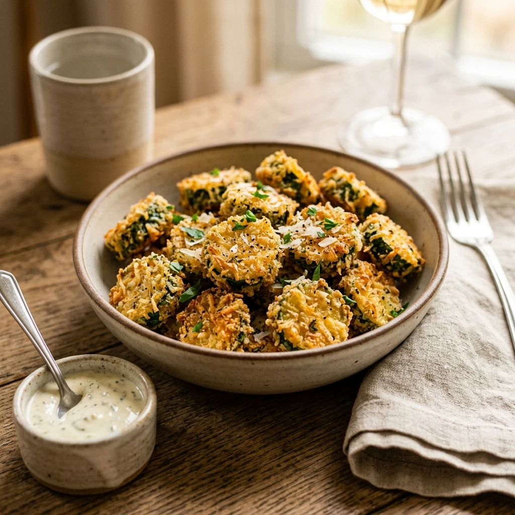 Crispy Parmesan Zucchini Bites