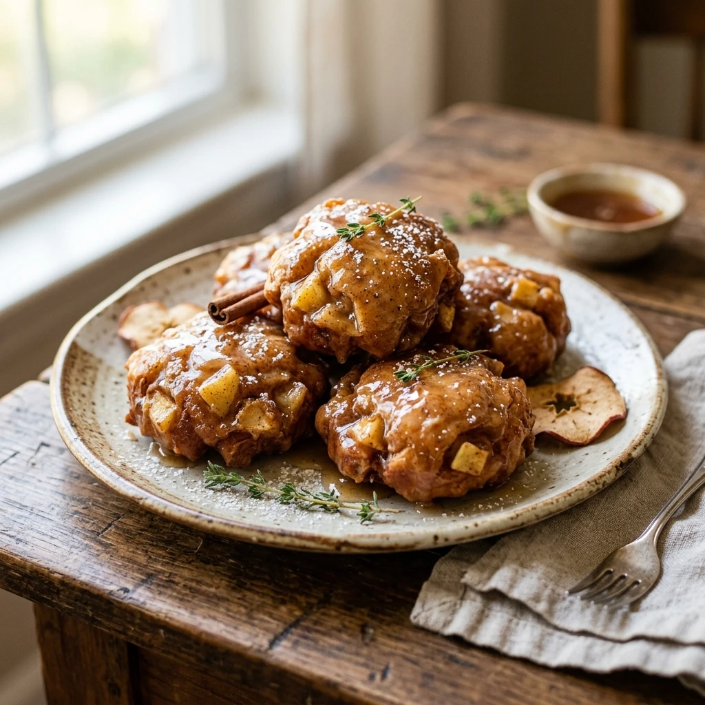 Maple Glazed Apple Fritters