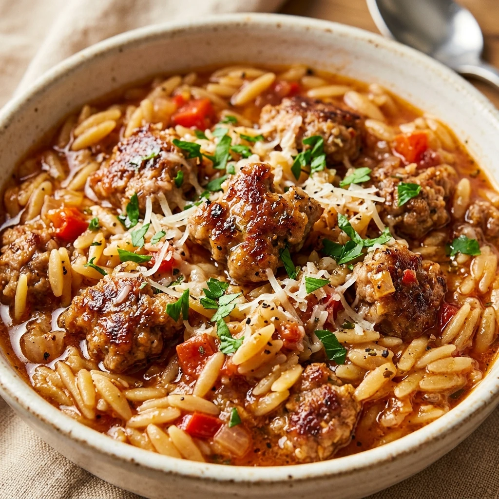 One Pot Sausage And Orzo