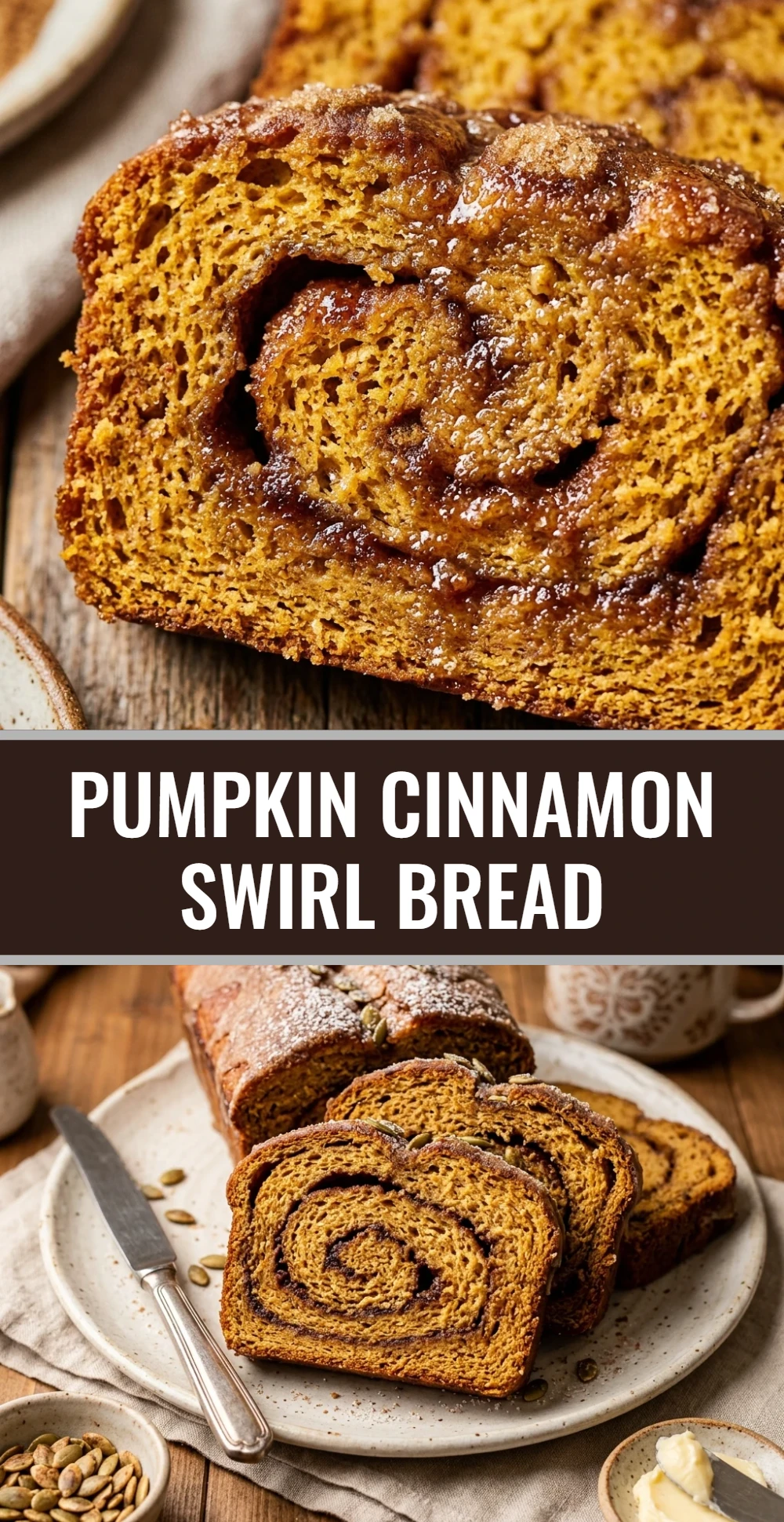 Pumpkin Cinnamon Swirl Bread