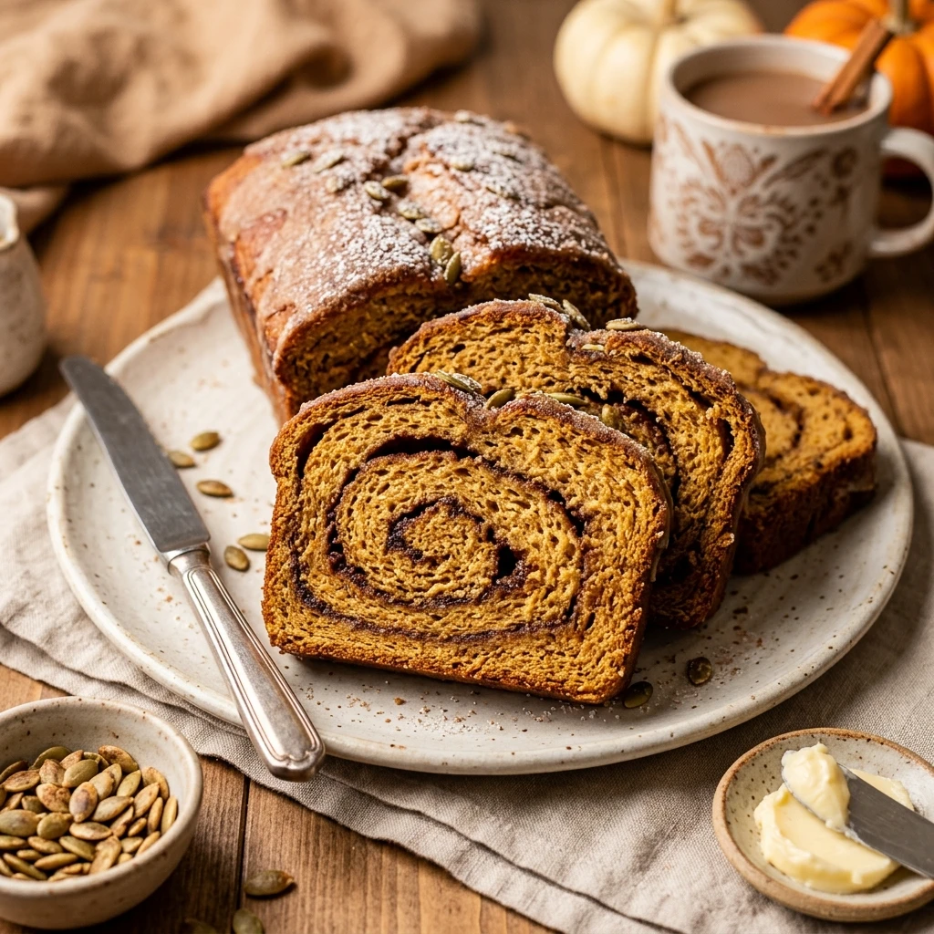 Pumpkin Cinnamon Swirl Bread