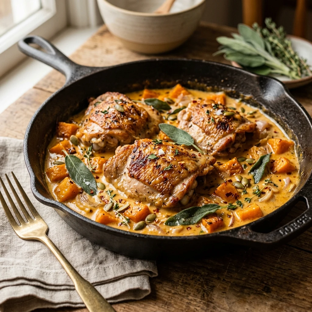 Pumpkin Sage Chicken Skillet