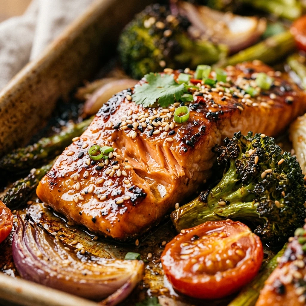 Sheet Pan Miso Salmon Veggies