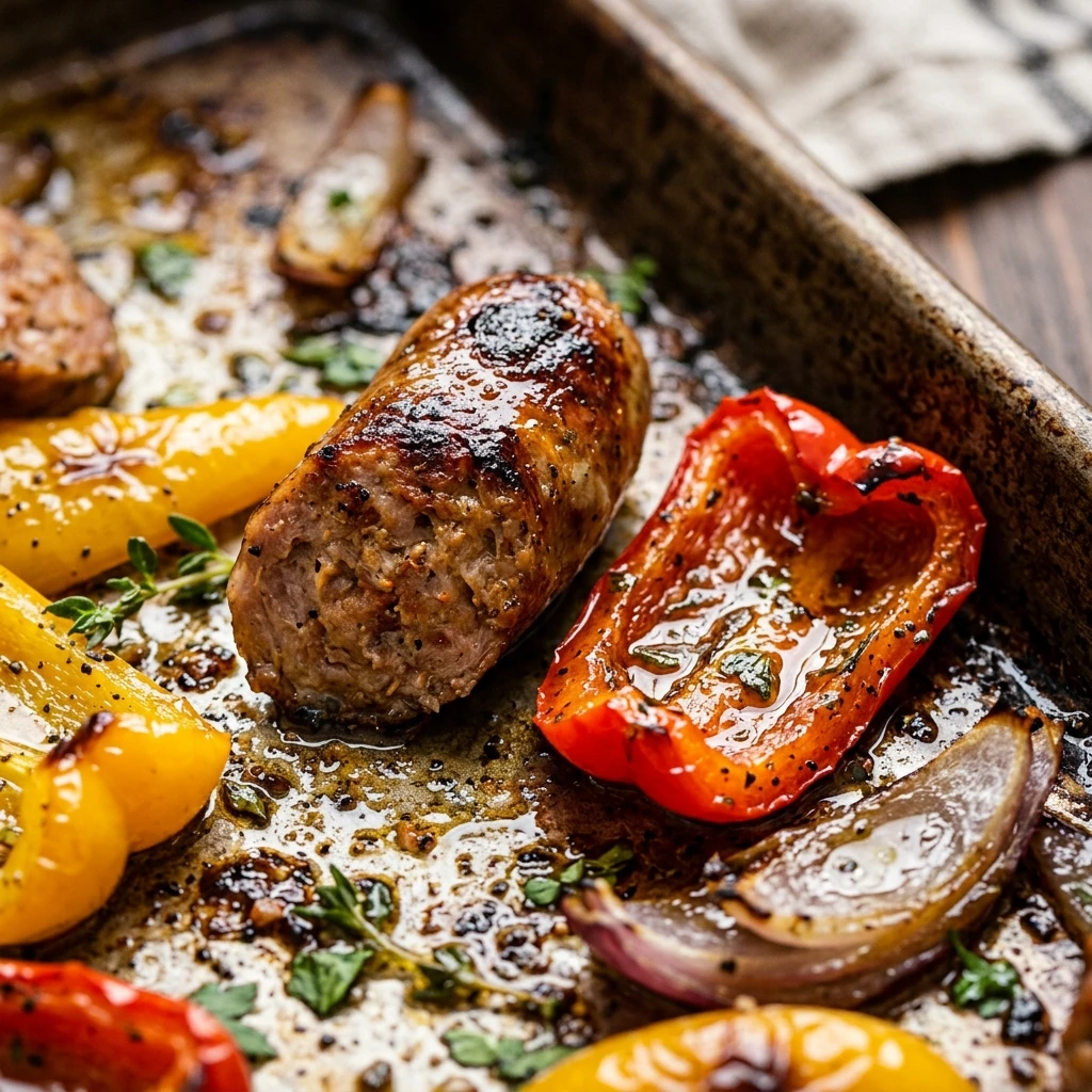 Sheet Pan Sausage And Peppers