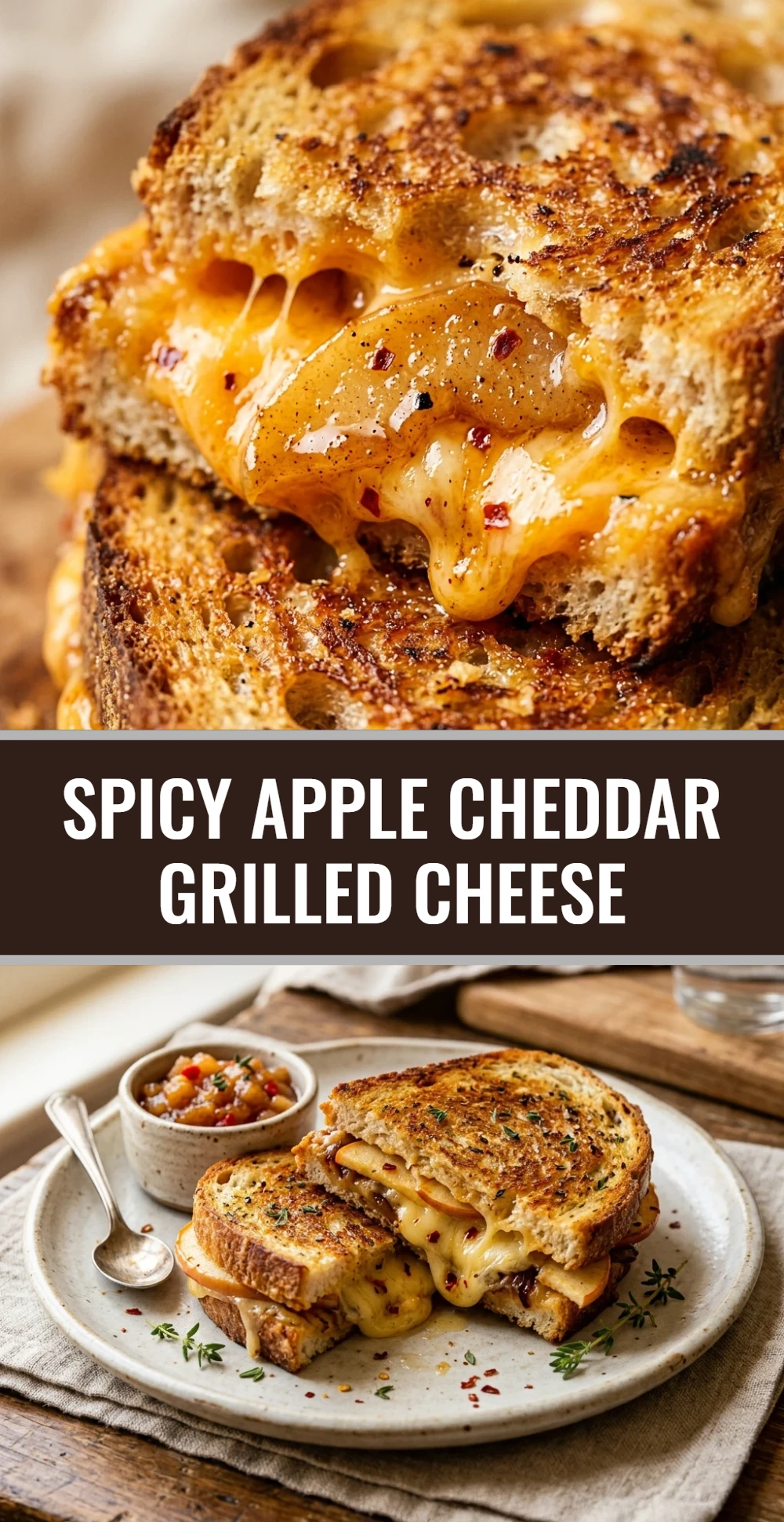 Spicy Apple Cheddar Grilled Cheese