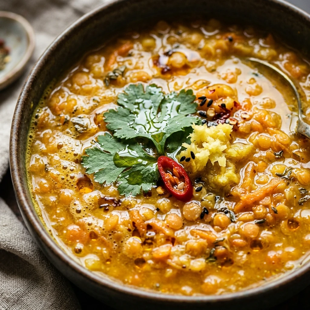 Turmeric Ginger Lentil Soup